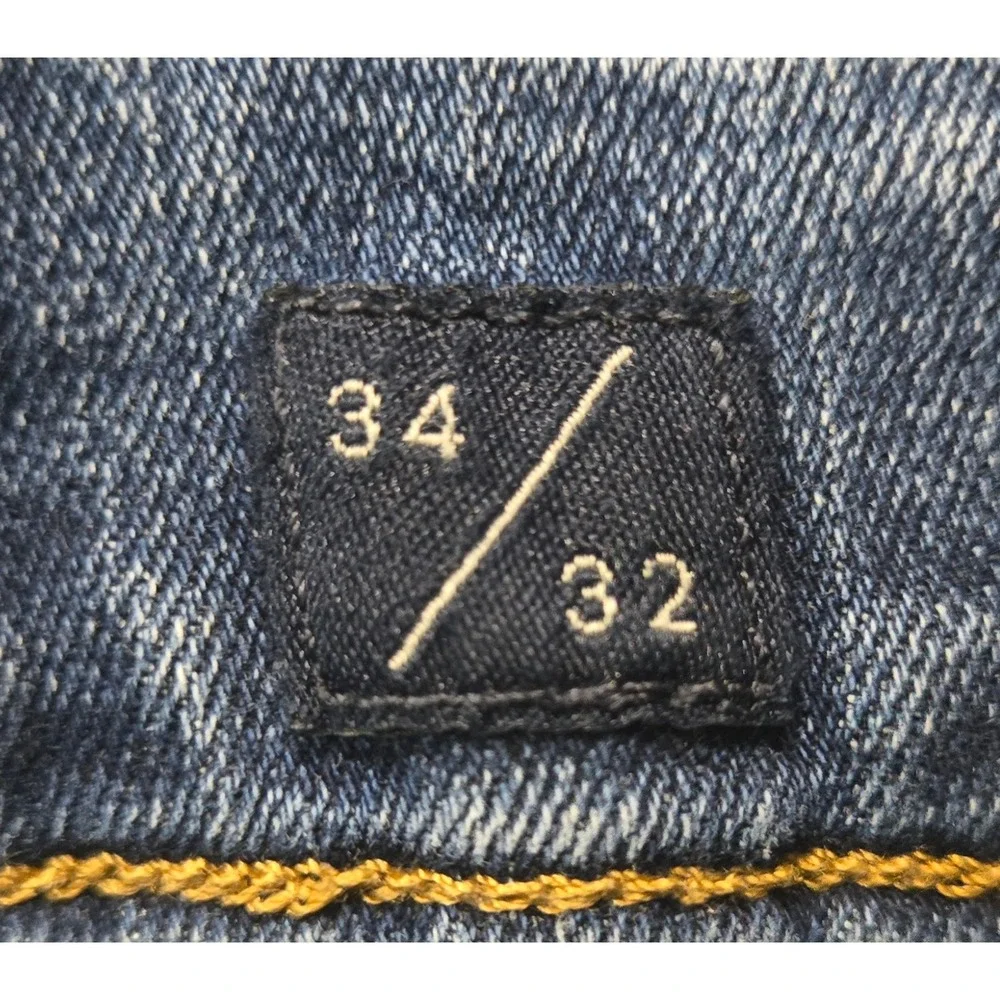 Lucky Brand 410 Athletic Straight Mens Blue Denim Jeans 34x32 Medium Wash